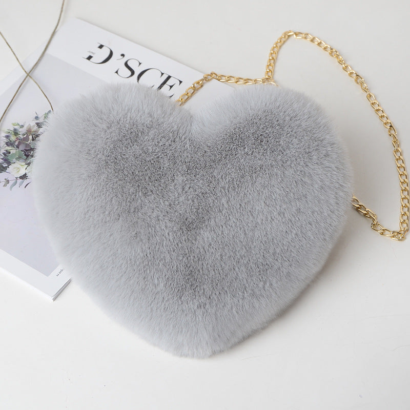Sophia – Sac bandoulière en peluche avec chaîne pour femmes