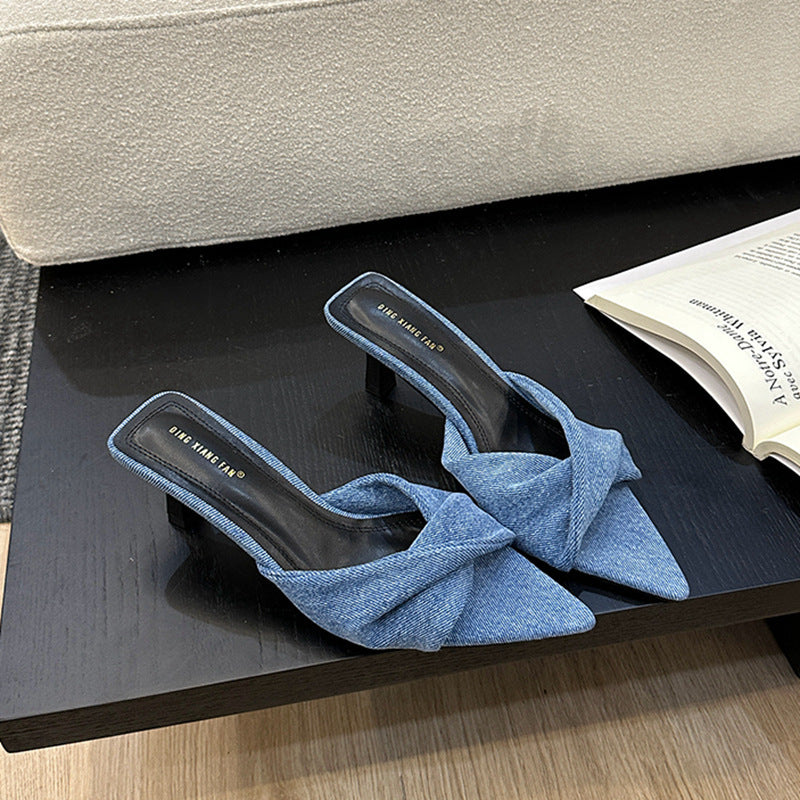 Grace – Sandales en Denim à Talons Hauts