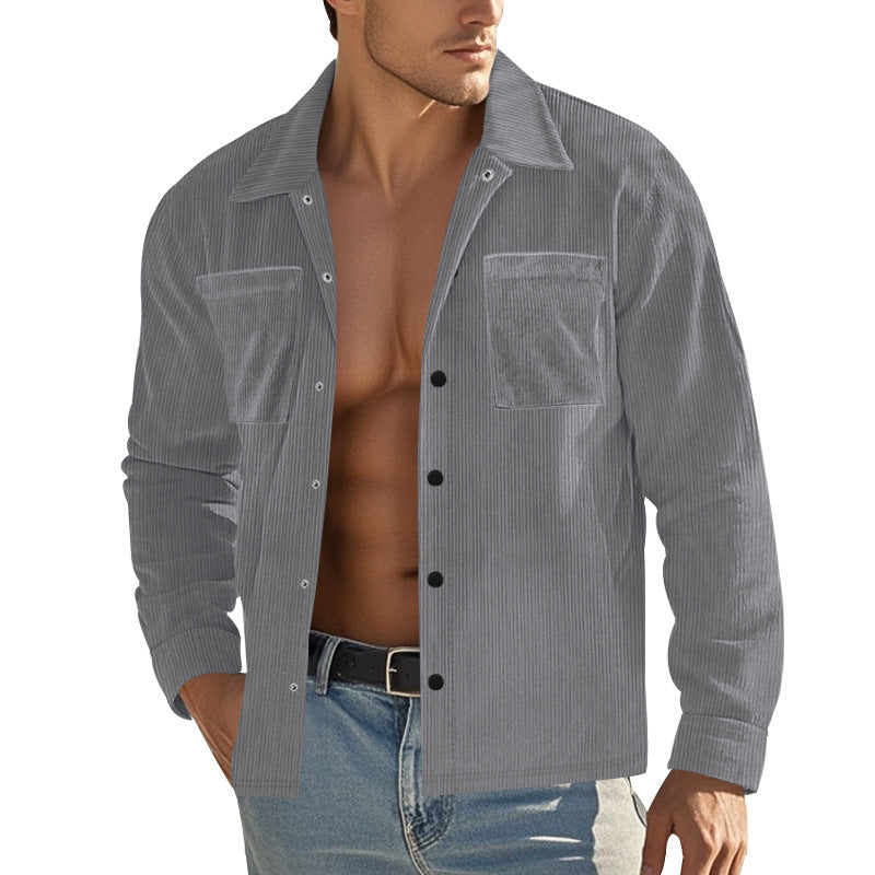 Jack – Chemise longue en velours côtelé épais pour homme