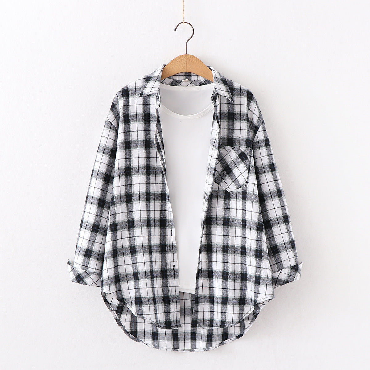 Marie – Blouse à carreaux pour femme à coupe ample