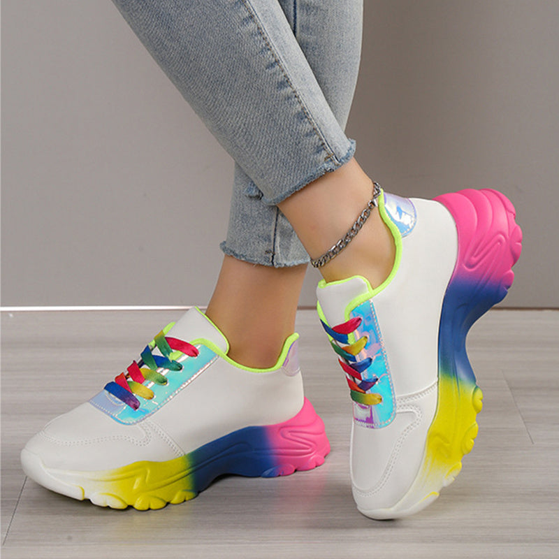 Imogen – Chaussures de Sport pour Femmes Arc-en-Ciel à Semelle Épaisse