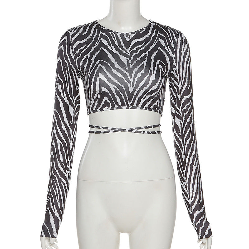Susan – Top à Lacets Rayé pour Femme
