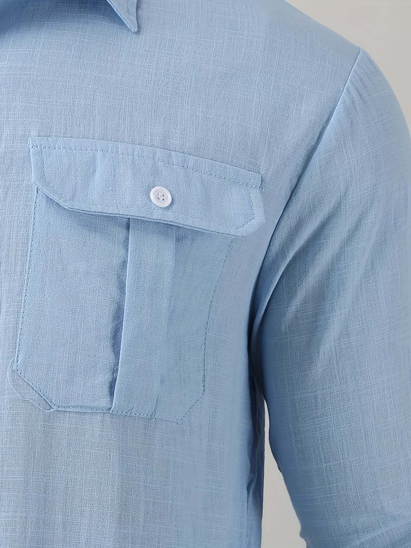 Steven – Chemise à manches longues pour homme avec poches et revers pour automne et hiver