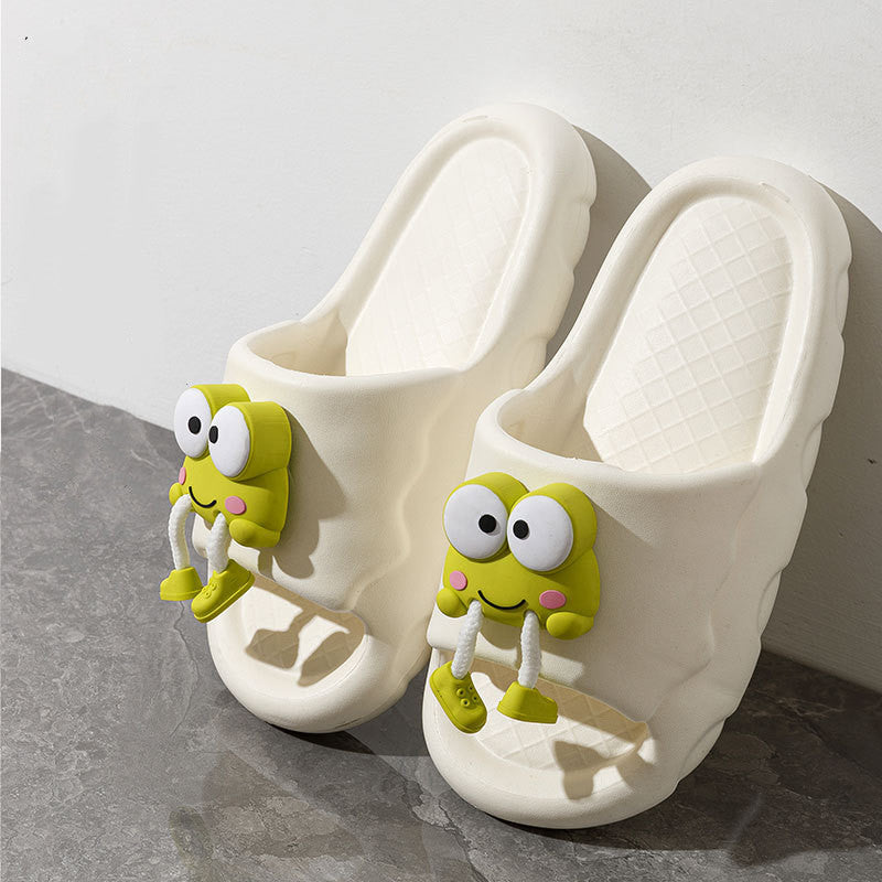 Joanne – Chaussons Doux pour Femme avec Grenouille de Dessin Animé