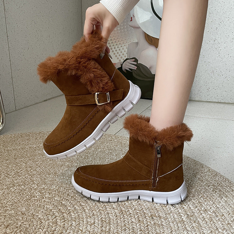 Lily – Bottes d'Hiver Épaisses avec Design à Boucles