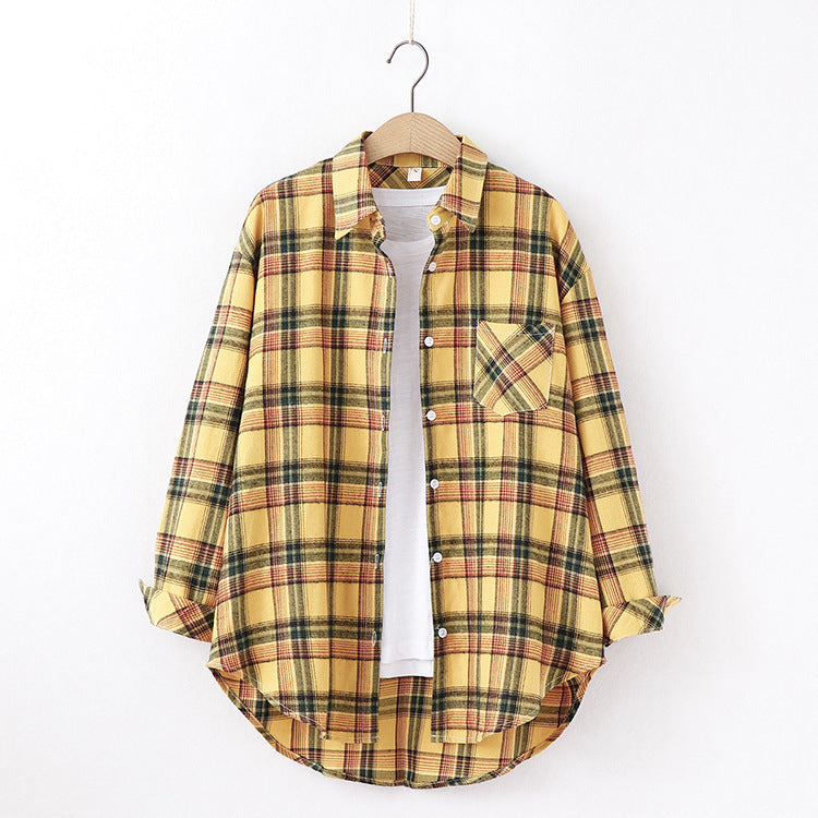 Marie – Blouse à carreaux pour femme à coupe ample