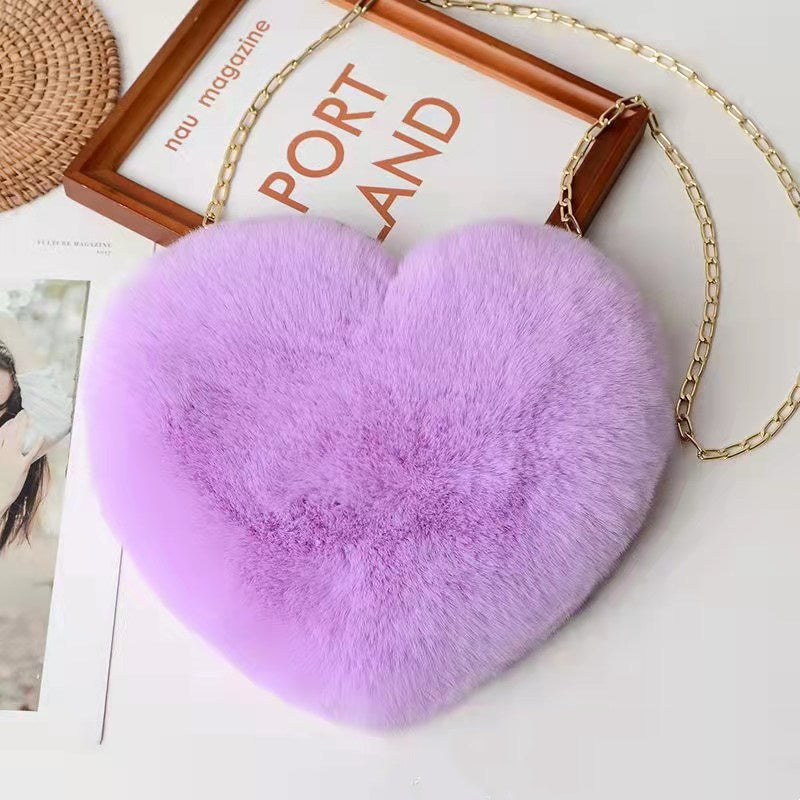 Sophia – Sac bandoulière en peluche avec chaîne pour femmes