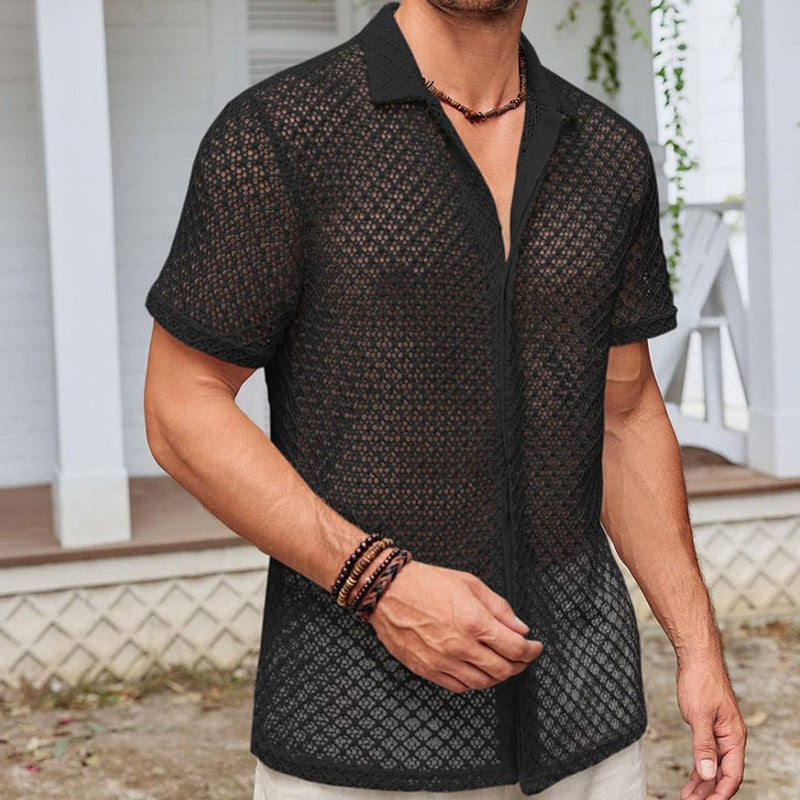 Calvin – Polo-shirt à manches courtes et mesh uni