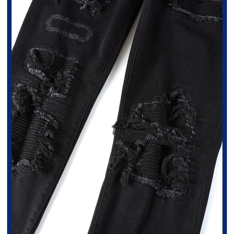 Tommy – Jean noir plissé pour hommes