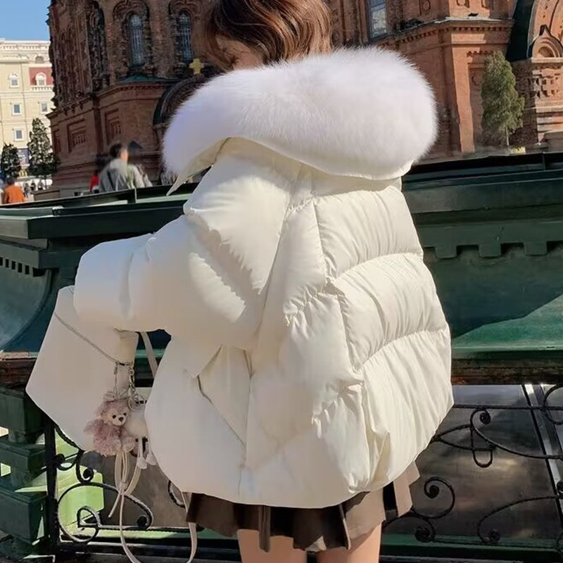 Angela – Veste Courte pour Femme avec Col en Fausse Fourrure