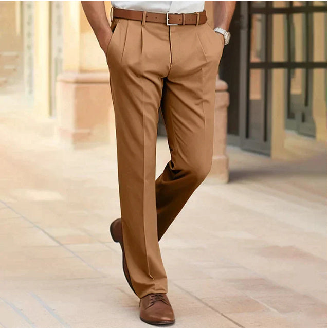 Andy – Pantalon de Costume Homme à Taille Moyenne et Coupe Droite