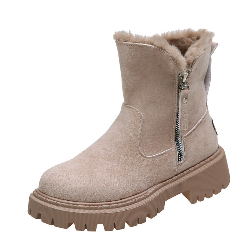 Jennifer – Bottes de Neige en Simili Daim Végan avec Semelle Antidérapante
