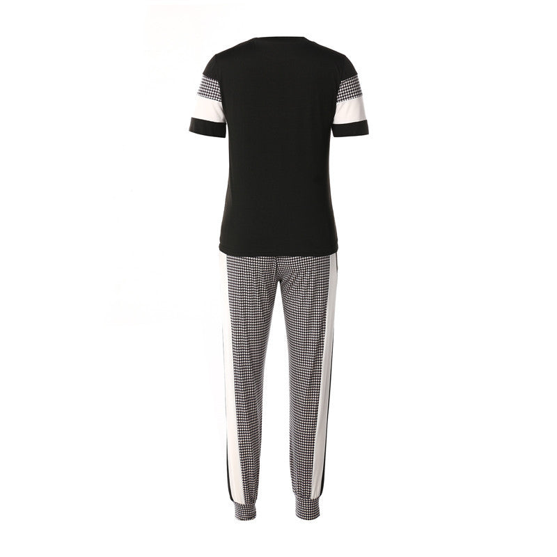 Gabrielle – Ensemble pour Femme avec Top à Manches Courtes et Pantalon Taille Haute