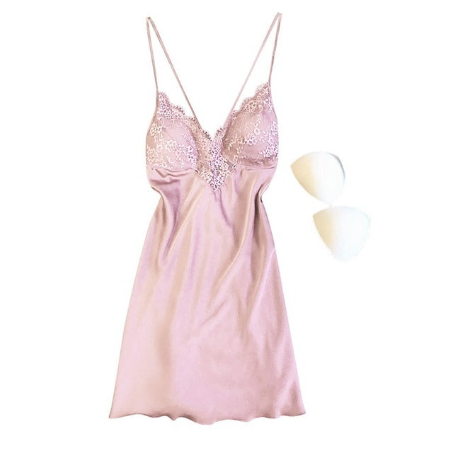 Alice – Pyjama en satin avec dentelle pour femmes