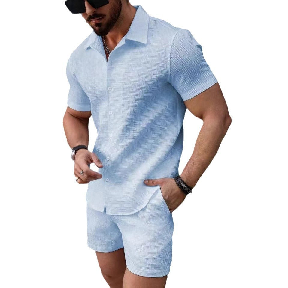 Grant – Chemise à Manches Courtes et Shorts pour Hommes en Style Sportif