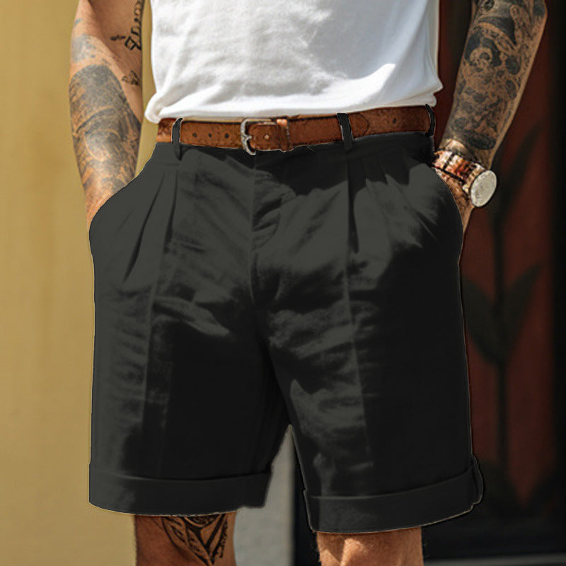 Sydney – Herren Shorts mit Falten und geradem Bein