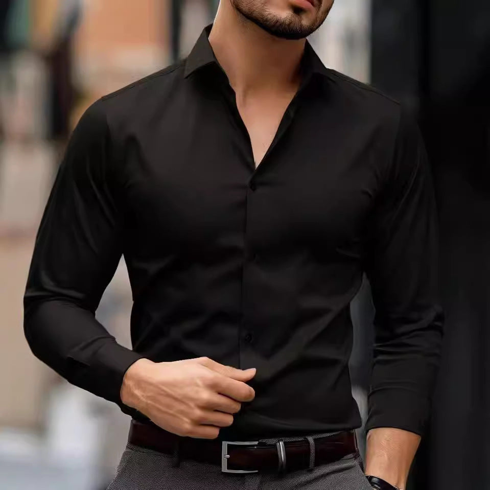 Dominic – Chemise d'affaires avec revers et design uni
