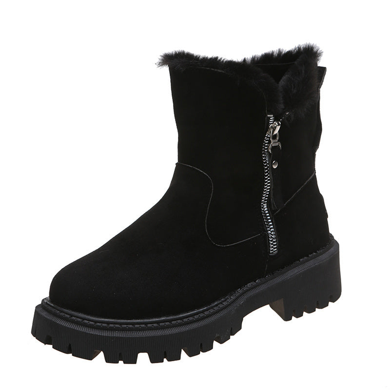 Jennifer – Bottes de Neige en Simili Daim Végan avec Semelle Antidérapante