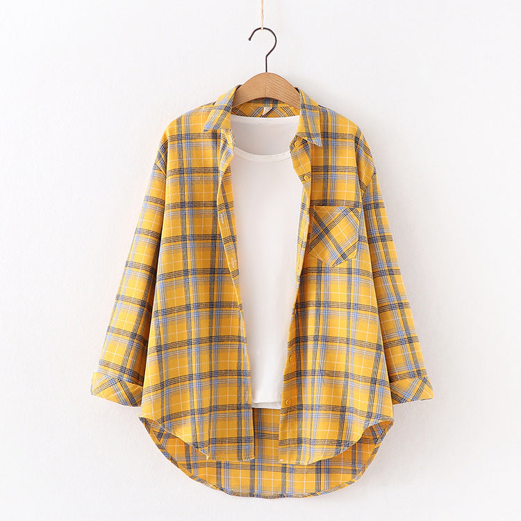 Marie – Blouse à carreaux pour femme à coupe ample
