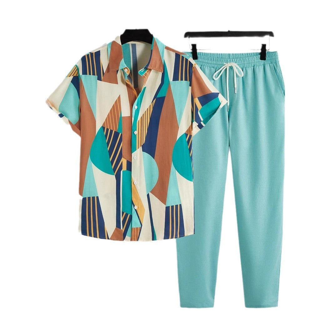 Anton – Costume Chemise à Rayures Décontracté et Stylé