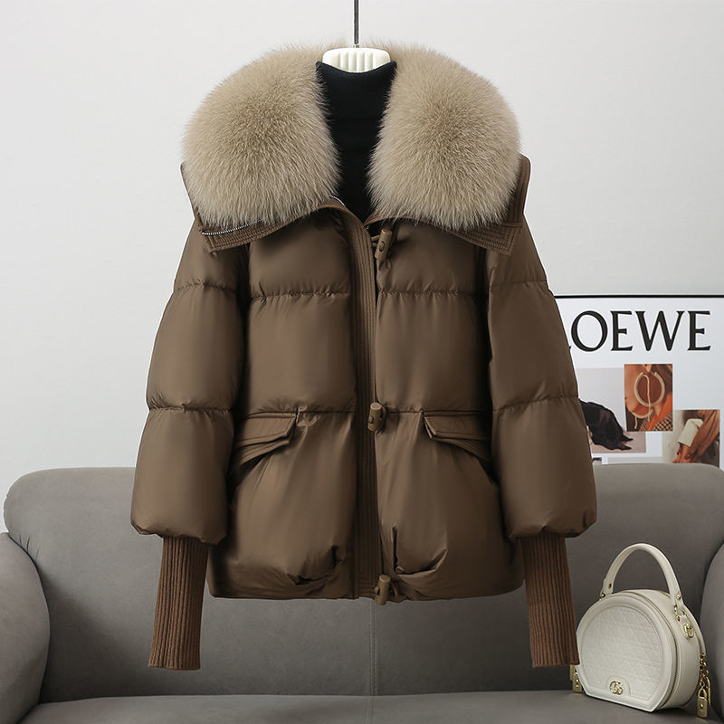 Angela – Veste Courte pour Femme avec Col en Fausse Fourrure