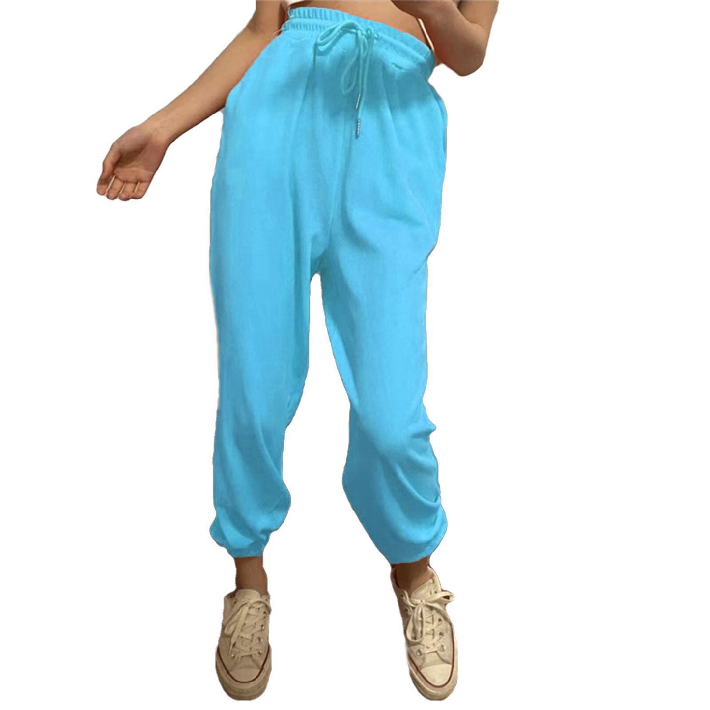 Sandra – Pantalon uni chic à cheville avec ceinture