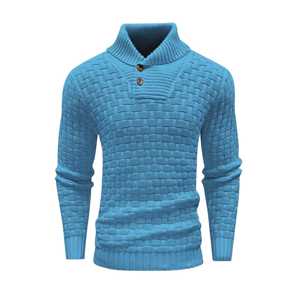 Ian – Slim Fit Herren Rollkragenpullover mit Knopfdesign
