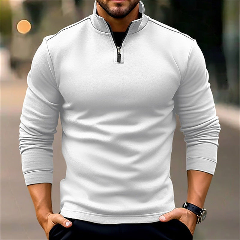 Anton – Polo Sport à Manches Longues avec Fermeture Éclair pour Hommes