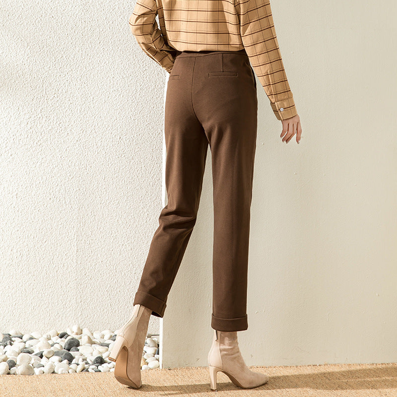 Hannah – Pantalon décontracté droit à taille haute pour l'automne et l'hiver