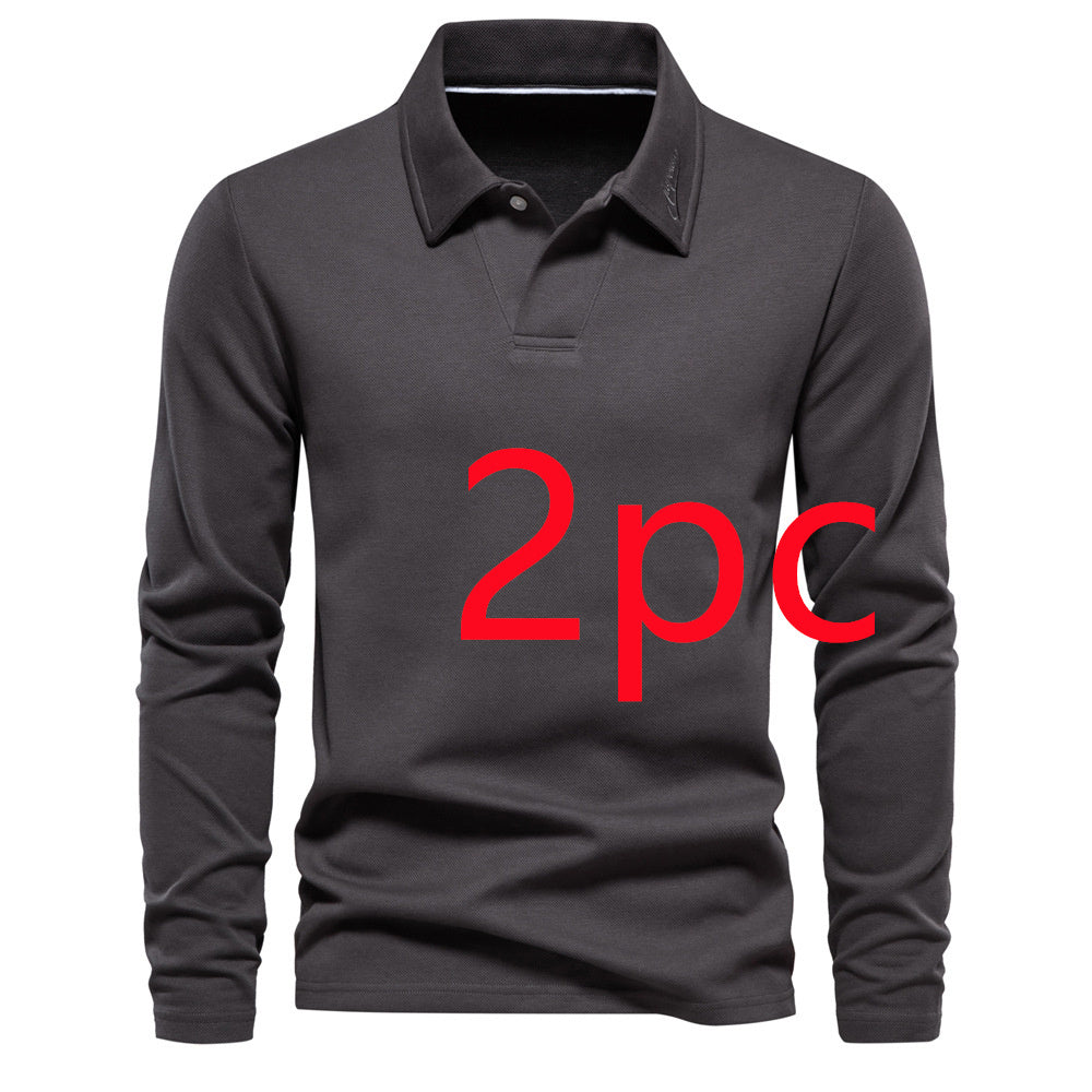 Garry – Polo à Manches Longues pour Hommes en Design Uni