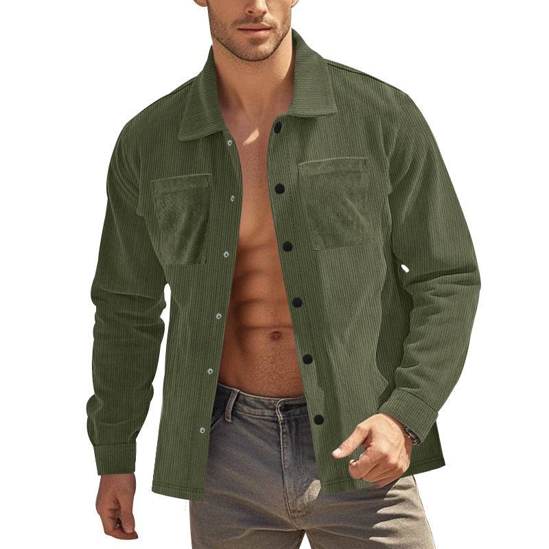 Jack – Chemise longue en velours côtelé épais pour homme