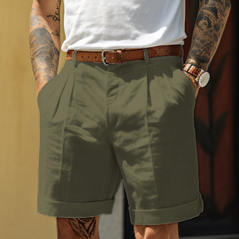 Sydney – Herren Shorts mit Falten und geradem Bein