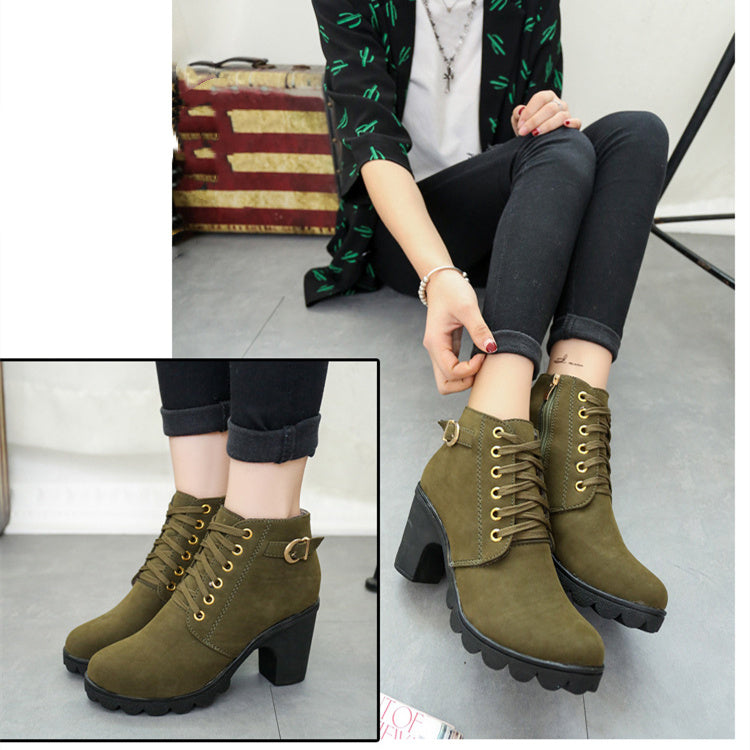 Heather – Bottines à Talons Bloc avec Boucle