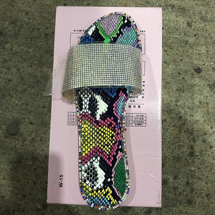 Jennifer – Grandes sandales strass et mules pour femmes à talon bas