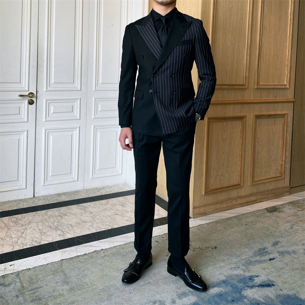 Kenny – Costume Croisé à Rayures pour Homme