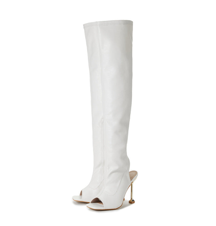 Vanessa – Bottes à la mode avec bout carré et fermeture éclair latérale
