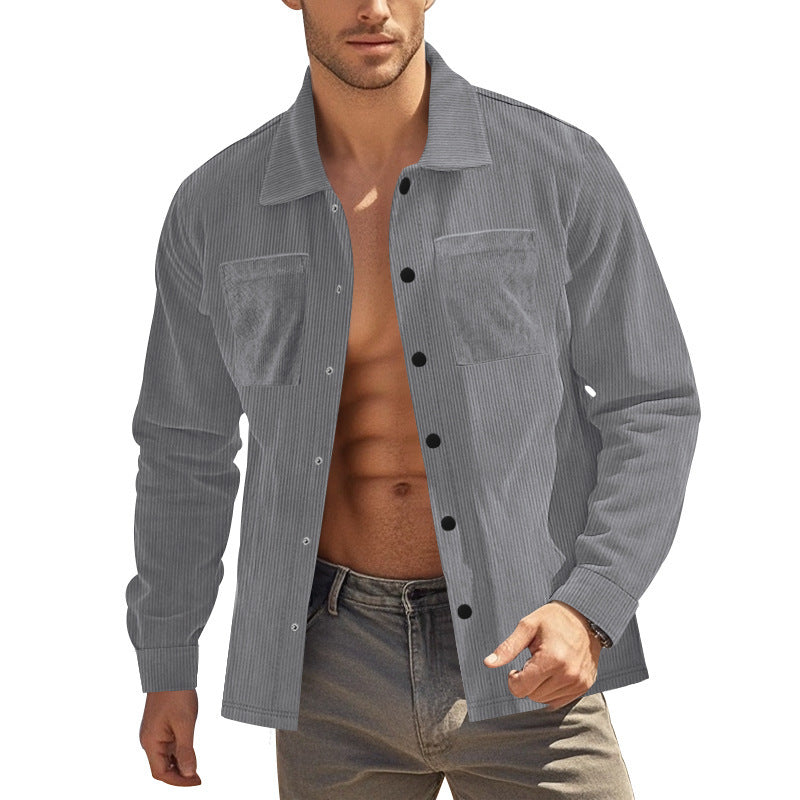 Jack – Chemise longue en velours côtelé épais pour homme