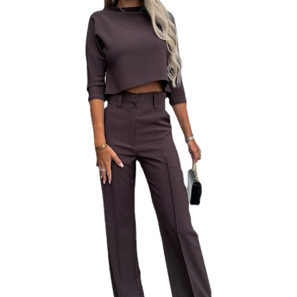 Marie – Pantalon Évasé Taille Haute