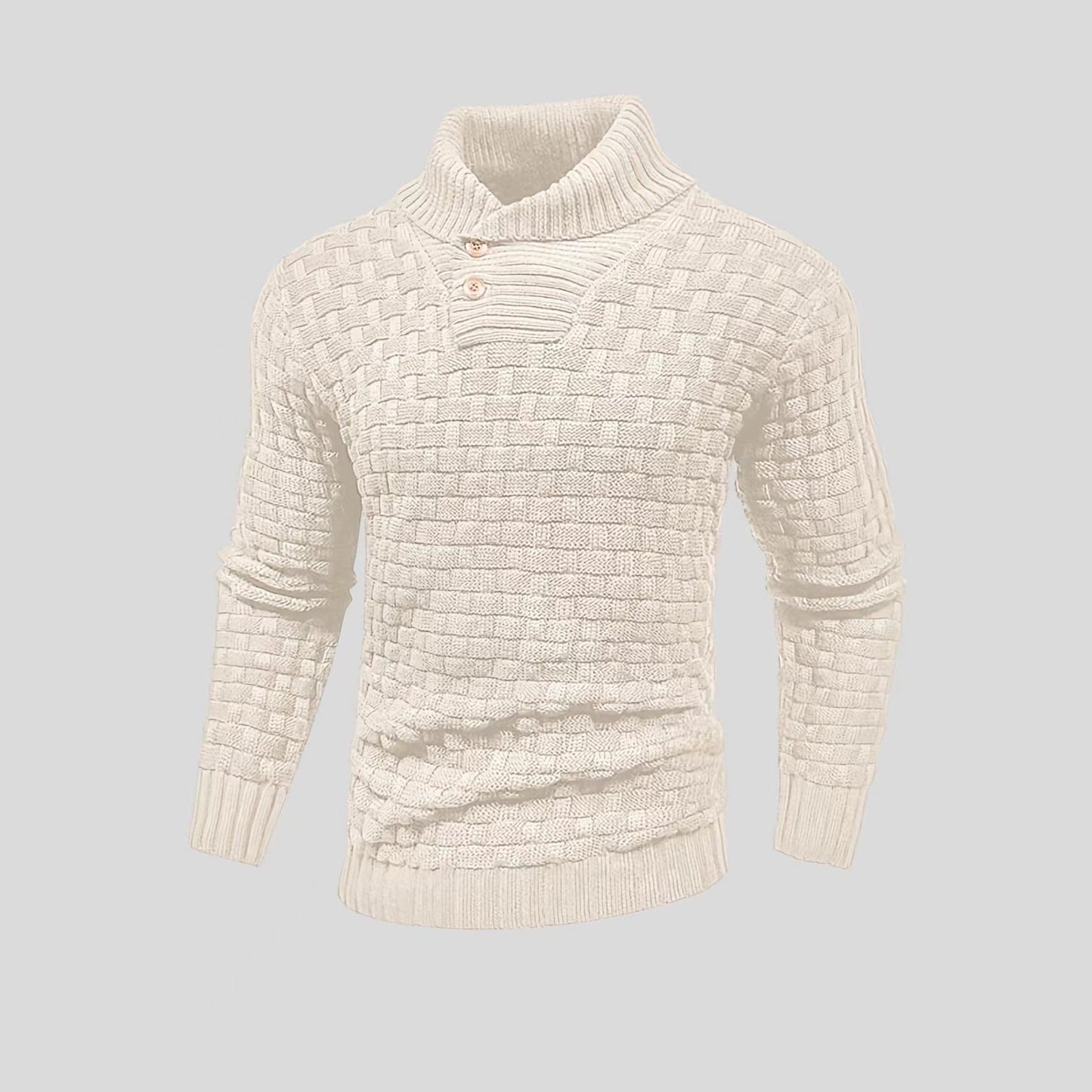 Ian – Slim Fit Herren Rollkragenpullover mit Knopfdesign