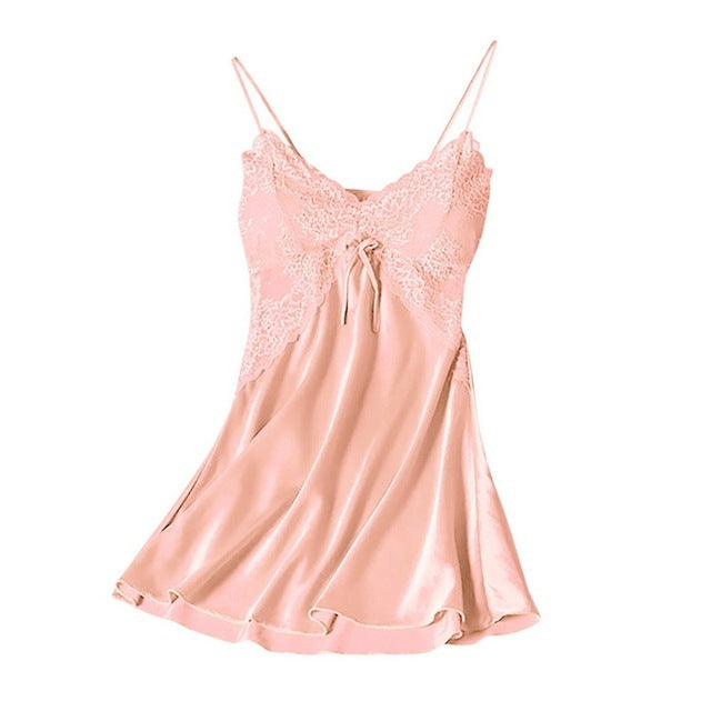 Alice – Pyjama en satin avec dentelle pour femmes
