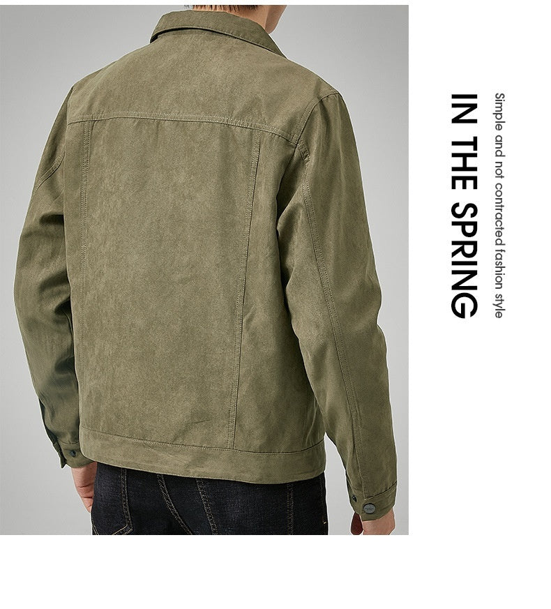 Keith – Veste britannique pour homme en daim vegan brossé