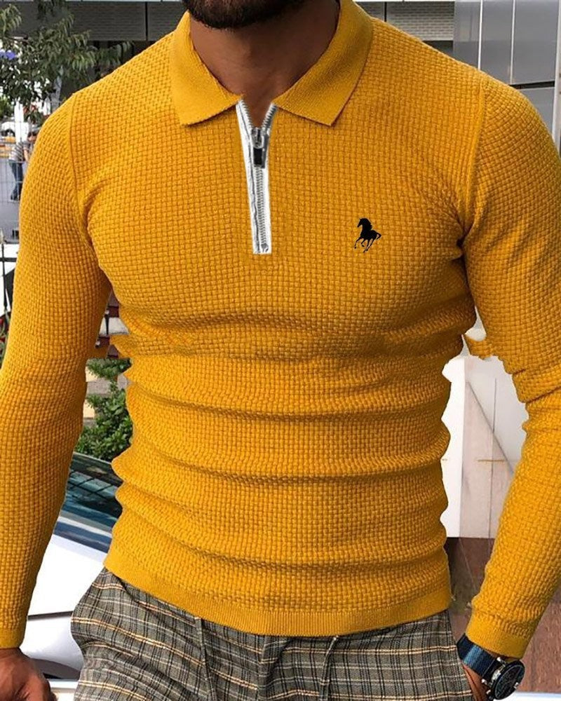 Stuart – Pullover décontracté avec col rabattu et impression numérique pour homme