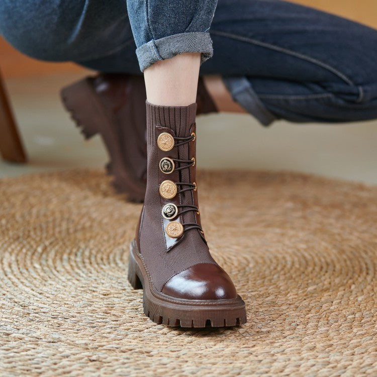 Susan – Bottes Martin à Semelle Épaisse pour Femme en Marron