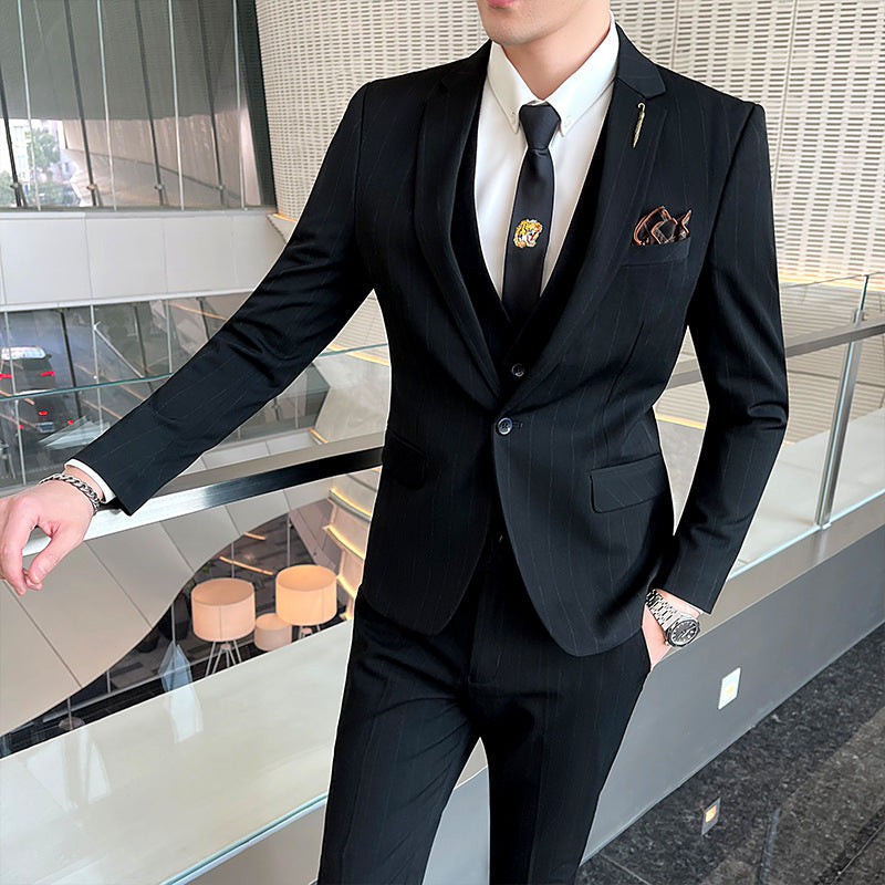 Stan – Costume rayé trois pièces pour hommes
