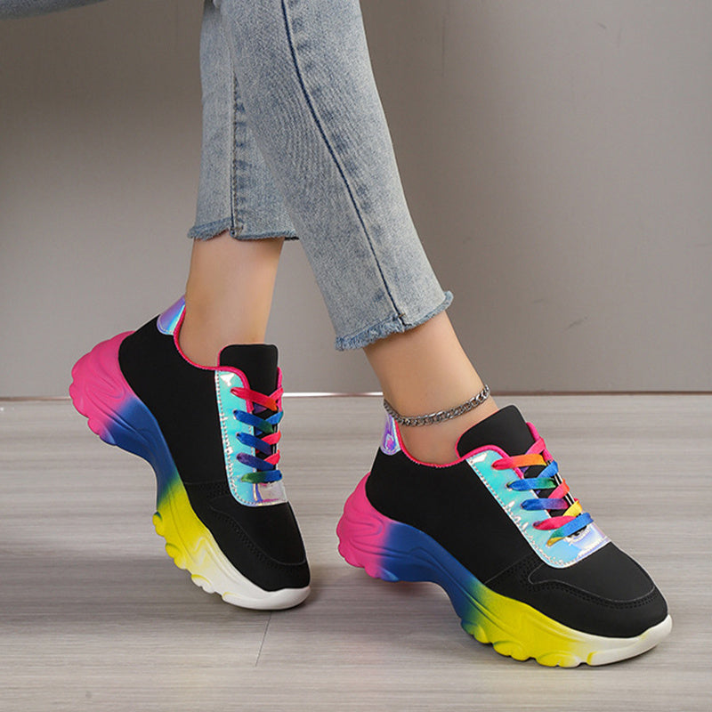Imogen – Chaussures de Sport pour Femmes Arc-en-Ciel à Semelle Épaisse