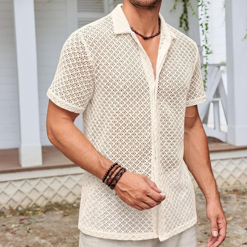 Calvin – Polo-shirt à manches courtes et mesh uni