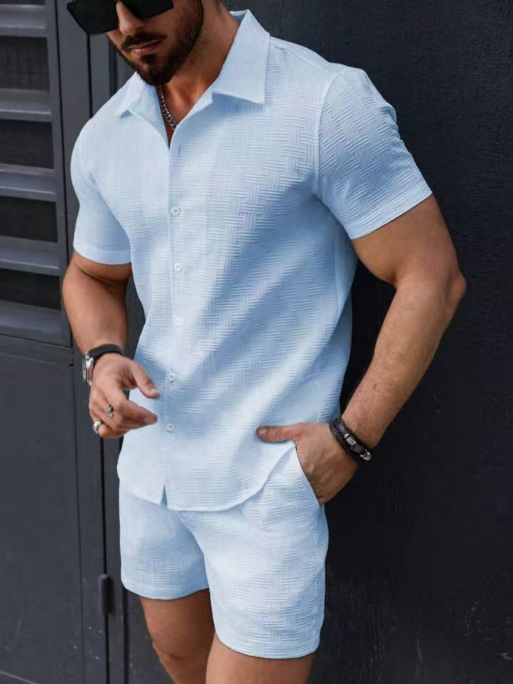 Grant – Chemise à Manches Courtes et Shorts pour Hommes en Style Sportif