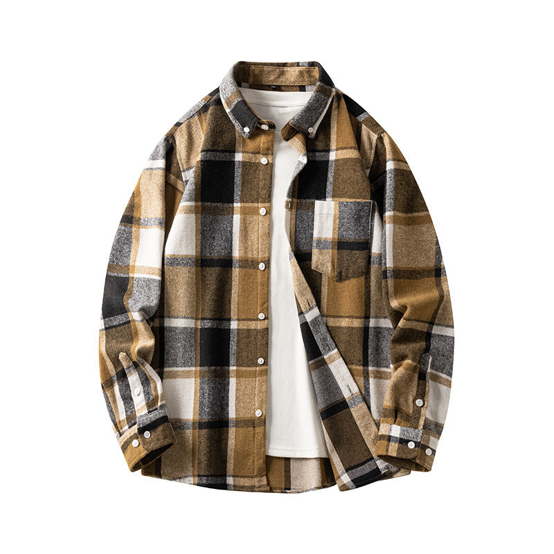Grant – Chemise à manches longues en flanelle épaisse à carreaux