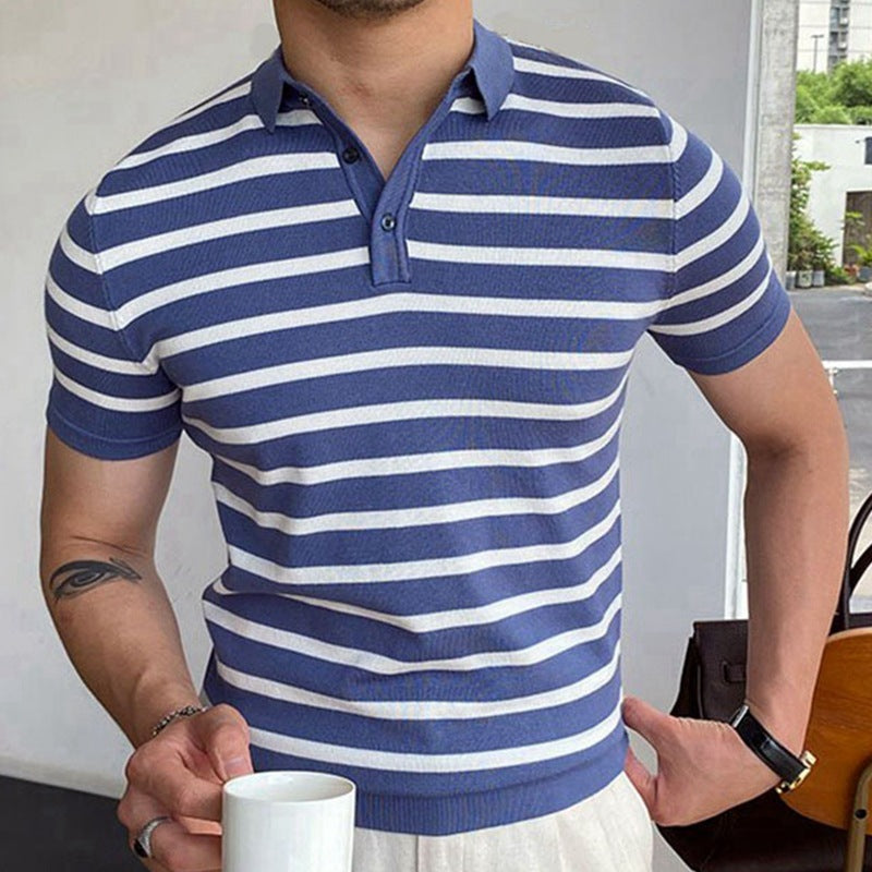 Wesley – Polo à Rayures Business pour Homme