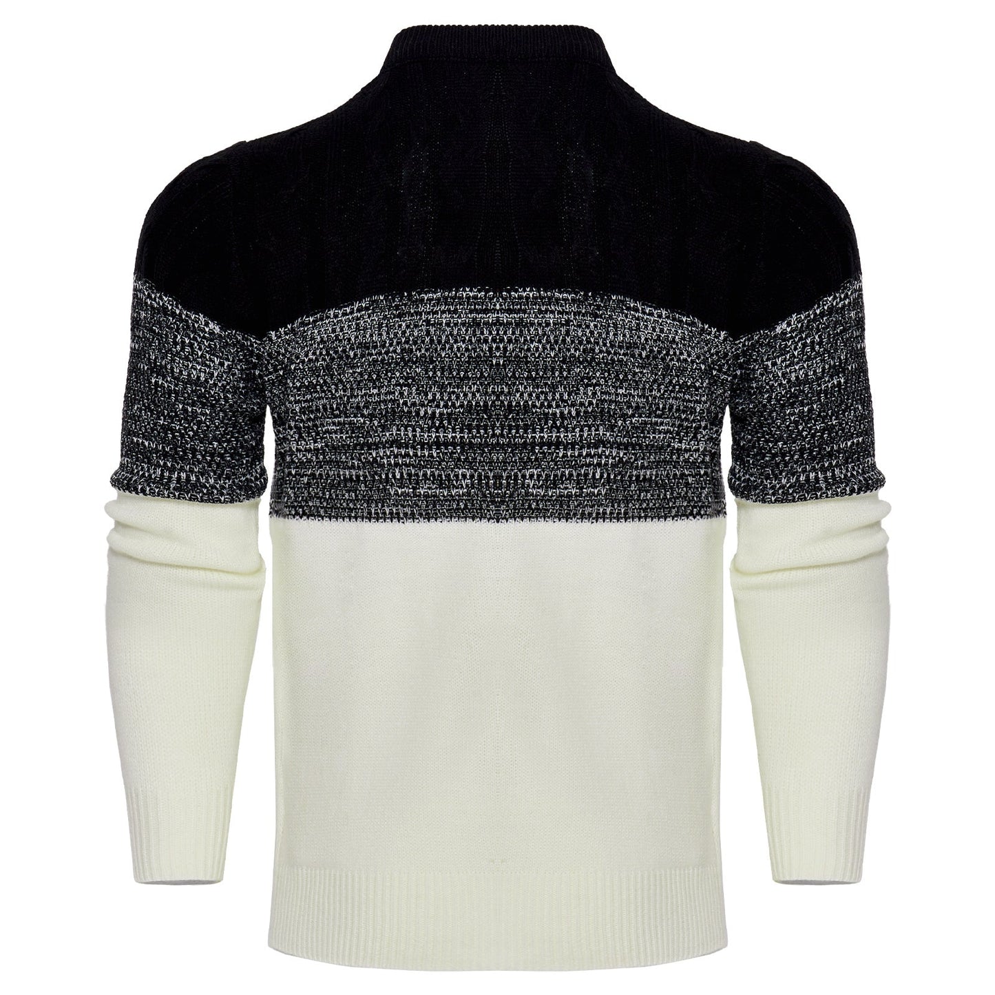 Ashley – Lässiger Farbblock Langarm Pullover mit Kabelstrick